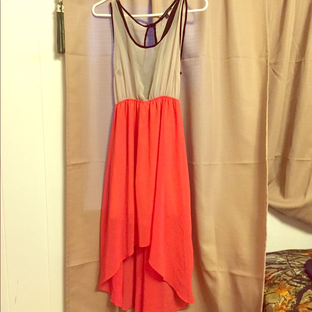 High-Low Dress. Sheer top open back